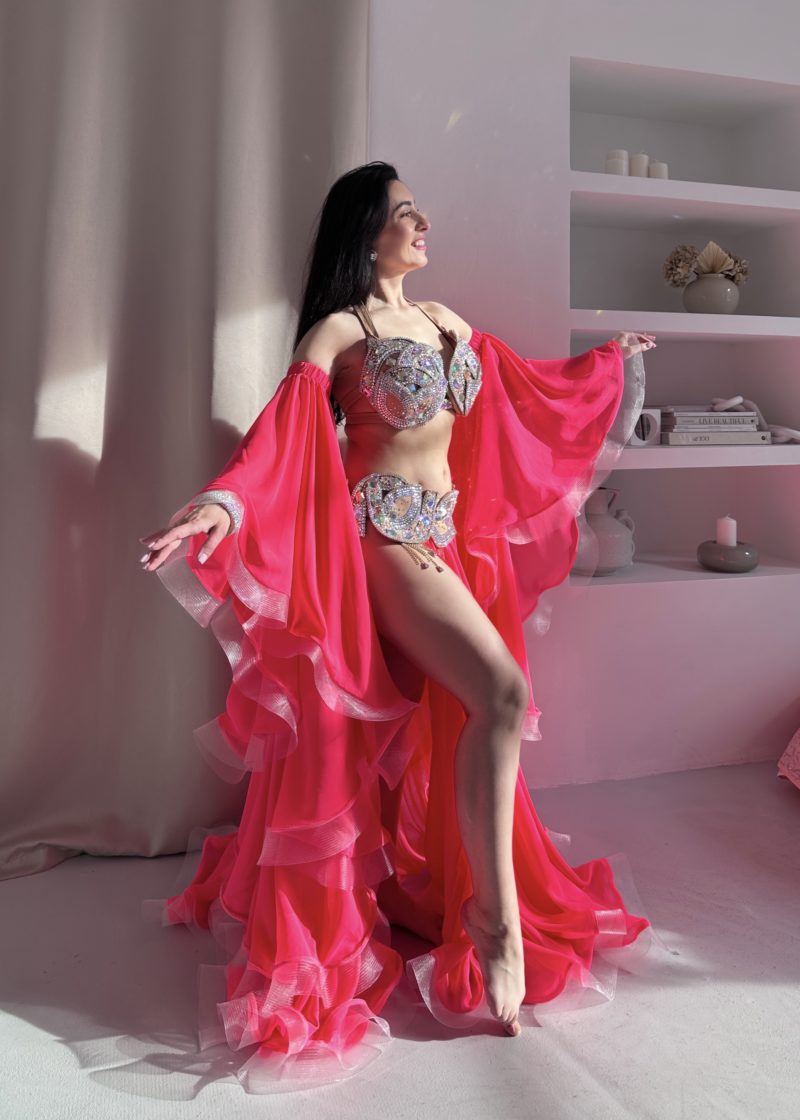 SET NEON PINK - spódnica i rękawy