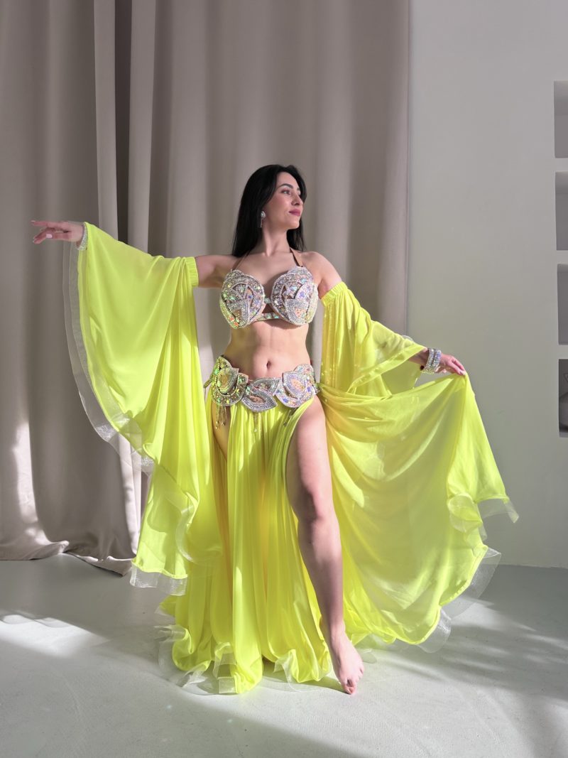 SET NEON YELLOW - spódnica i rękawy